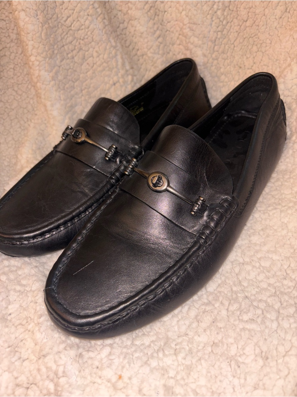 COACH Men’s Mott Leather Driver Loafers Black Size 10.5D G4727